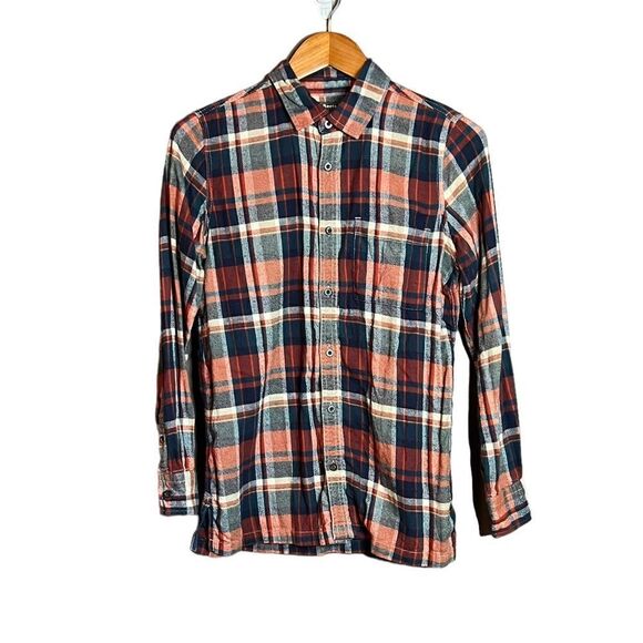 3 for $30! Roots red flannel plaid shirt. Size xs - Picture 1 of 9